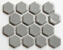 タイル ヘキサゴン 六角 モザイク 22mm グレー色 灰色 パステル 内装 壁 床 DIY クラフト おしゃれ かわいい キュート アンティーク 昭和 レトロ キッチン 浴室 洗面 【609A】