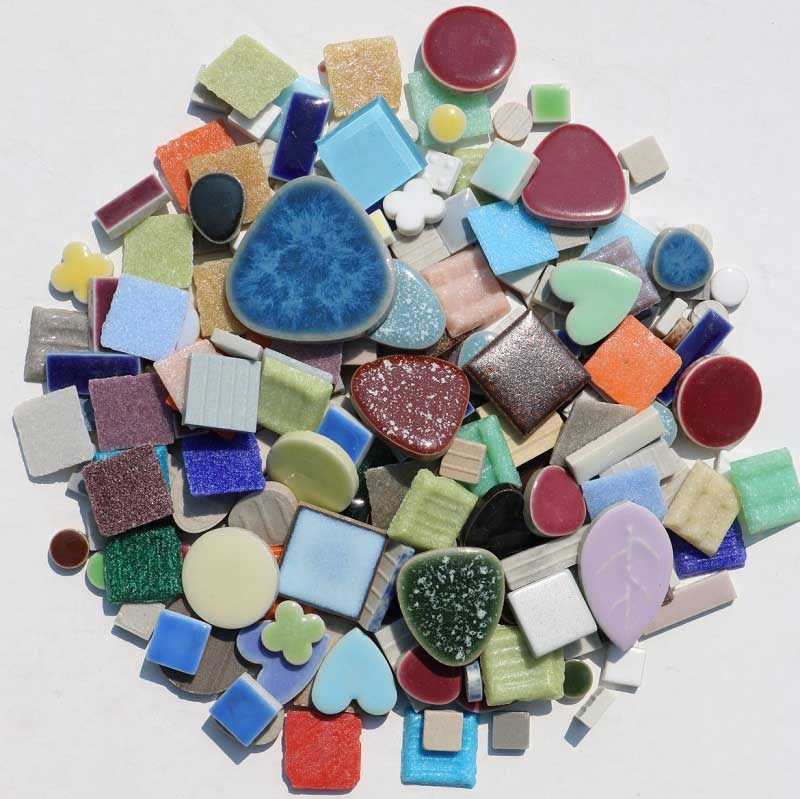タイル 詰め合わせ お楽しみセット 1kg かわいい クラフト DIY 種類豊富で贅沢な詰め合わせ お値打ちタイル!