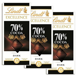 送料無料 リンツ Lindt エクセレンス 70％ カカオ 100g 3点セット チョコ 板チョコ ビターチョコレート