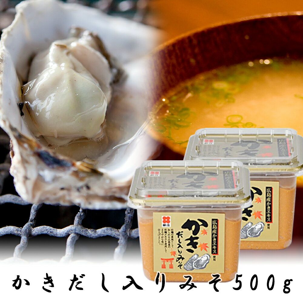 かきだし入りみそ 500g 新庄みそ 2個 送料無料 だし入りだからそのままお湯に溶かすだけ みそ 牡蠣味噌 広島ブランド認定品 お土産