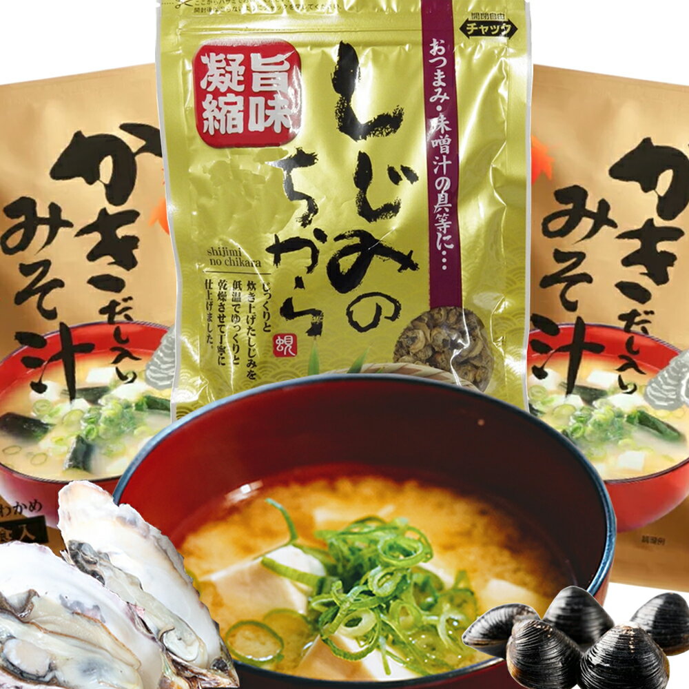 即席 かきだし入り みそ汁 1袋3食用 2袋 しじみのちから 50g 送料込み そのままお湯に溶かすだけ みそ 味噌 カキ しじみ インスタント 広島 お土産 銀座tau