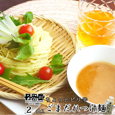 ひろしまグルメショップ 胡麻だれつけ麺 2食入り たれ付き 送料無料 ラーメン 半生熟成麺 瀬戸内麺工房 なか川