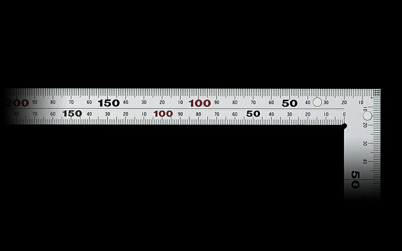 シンワ測定：曲尺厚手広巾 シルバー 50cm 表裏同目6段目盛マグネット付JIS 10445