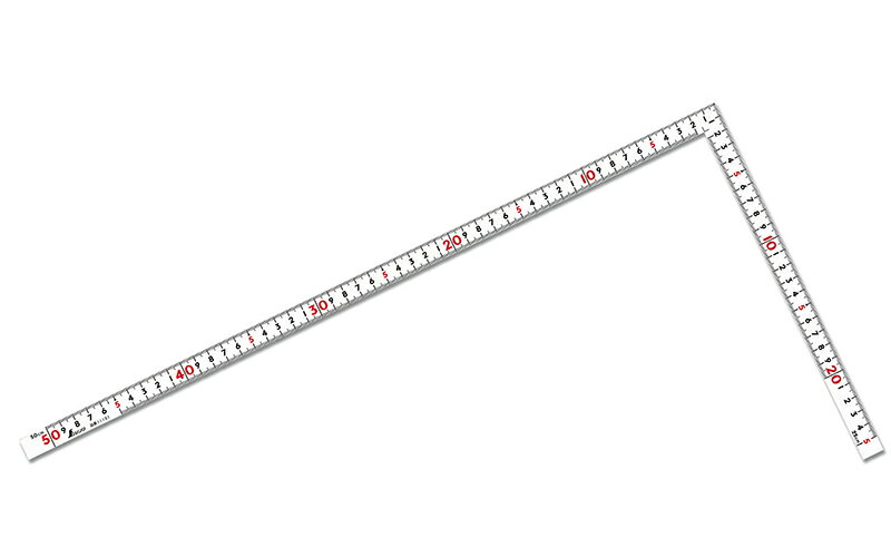 シンワ測定　曲尺同厚 ホワイト 50cm 表裏同目 名作 11101