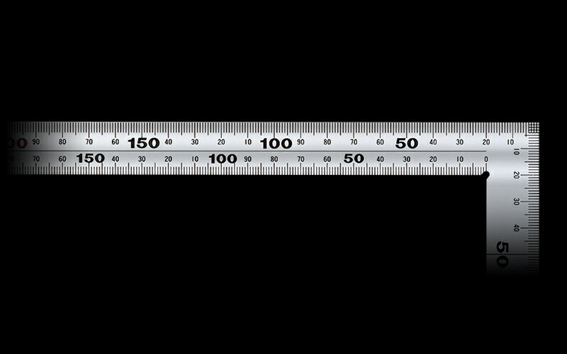 シンワ測定　曲尺厚手広巾 ステン 50cm 表裏同目 6段目盛 JIS 11207