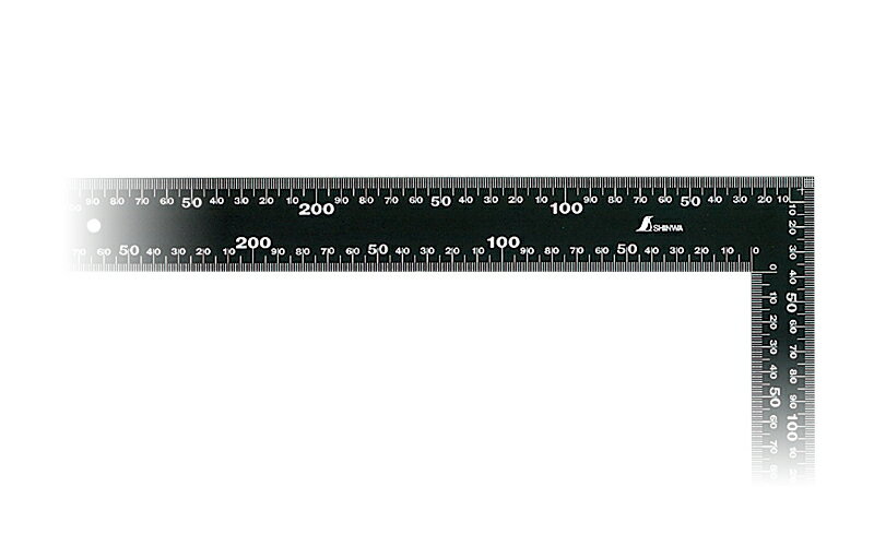 シンワ測定　フラットスコヤ 黒色 30×20cm 白目盛 62359