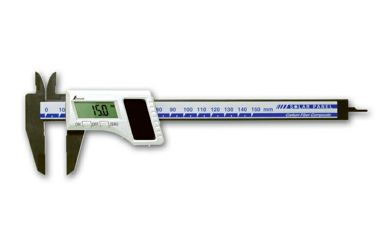 シンワ測定　デジタルノギス カーボンファイバー製 150mm ソーラーパネル 19981