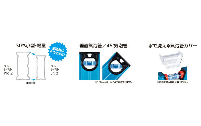シンワ測定　ブルーレベル Jr.2 150mmマグネット付 73391 2
