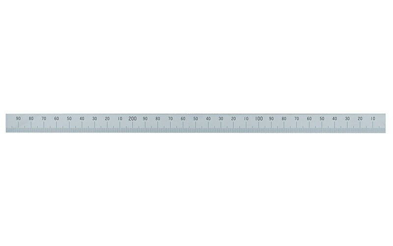 シンワ測定　マシンスケール 300mm下段右基点目盛 穴ナシ 14157