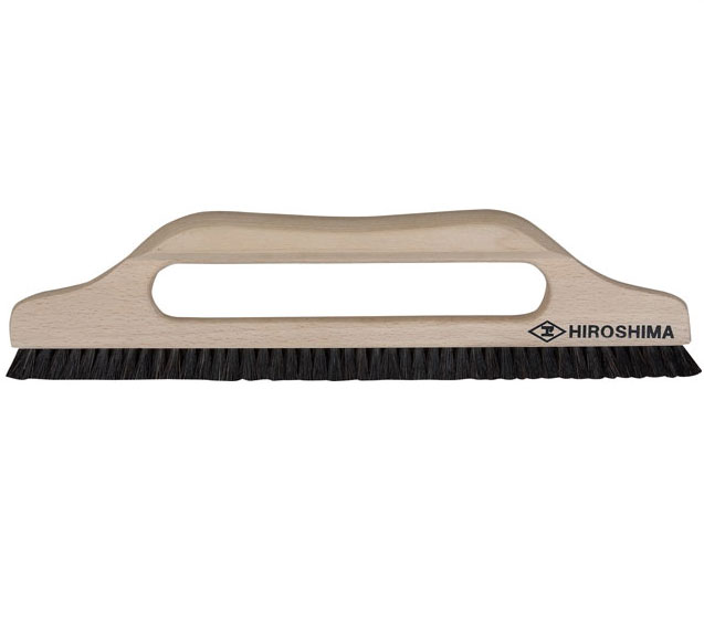 広島工具　馬毛　二行　太グリップ撫ブラシ　11寸...
