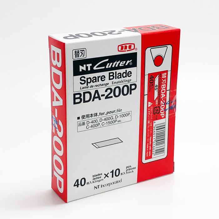 NTカッター BDA-200P 40枚×10個 デザインナイフ 替刃 40枚D 45° 刃先角度45° まとめ買いが便利ですNT エヌティー