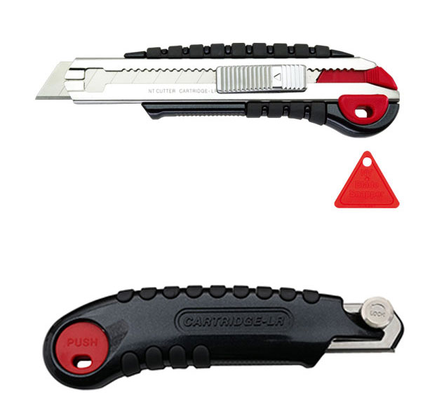 カッターナイフ NTカッター L-2500GRP ≪6連発≫カートリッジカッター 刃の交換の手間が省けます。丈夫なアルミダイキャスト製グリップにすべり止めのゴム...