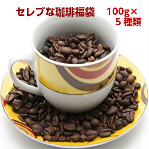 最高級豆の5つの贅沢福袋「セレブ」なコーヒー各100gセット3000円ポッキリ
