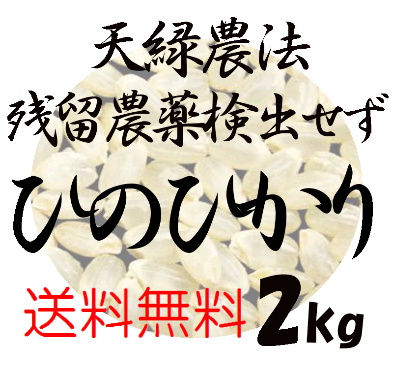 【全国送料無料】藍藻育ち 天緑農法 ひのひかり 2kg 残留農薬250項目 放射能測定も すべて検出せず 藍の舞 高LPS 無農薬米 あす楽対応 広島 令和5年度産 2023