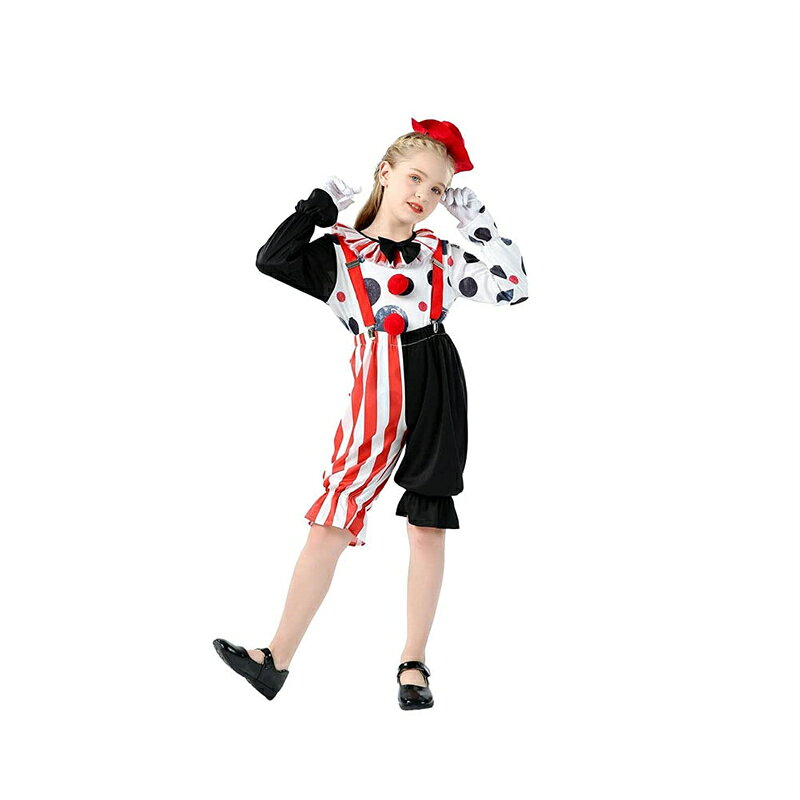 【マラソン最大1000円オフ】ハロウィン コスプレ 仮装 子供用 帽子 コスプレ衣装 ピエロ衣装 ピエロ服 コスチューム コスプレ衣装 イベント 仮装 お化け 変装 お面 演出服 舞台服 ダンス衣装 パーティー hiroshop-10001455 HIRO Online Shop サンプル画像3