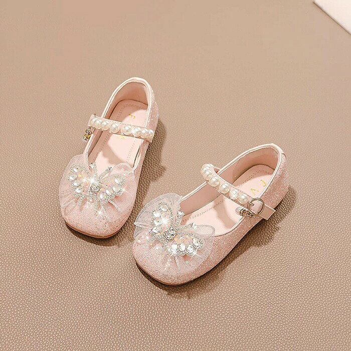 HIRO Online Shopの女の子 サンダル キラキラ 子供シューズ お姫様 マジックテープ 蝶結び付き 子供靴 ベビー靴 子供 シューズ 履きやすい かわいい 痛くない ダンスシューズ 舞台靴 公演 演出靴 ハロウィン 誕生日 プリンセス｜アングル3