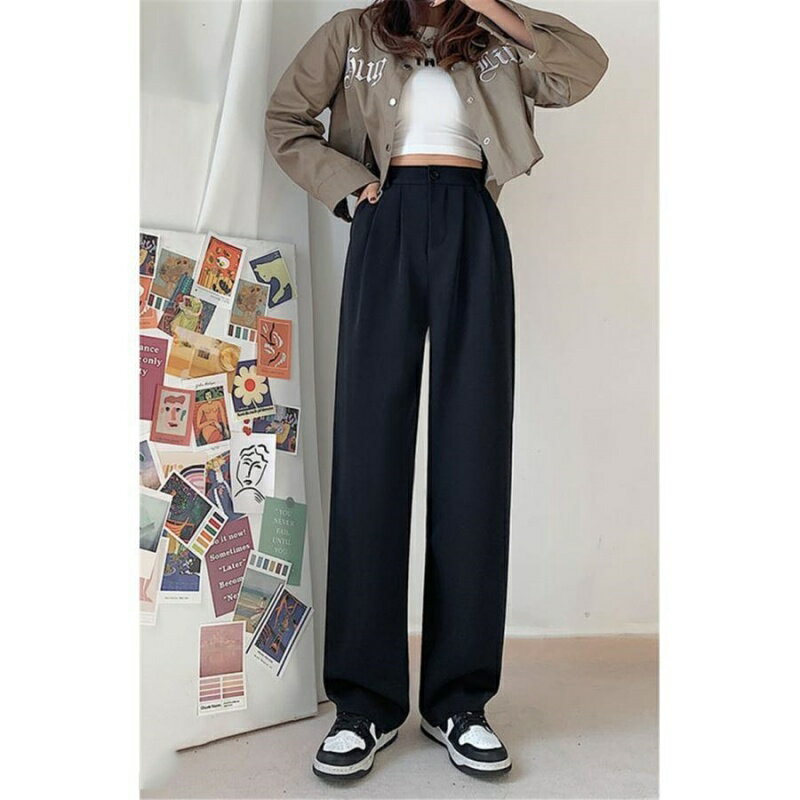 パンツ レディース スラックス ワイドパンツ 薄手 美脚 ハイウエス フルレングス 無地 ストレートパンツ 落ち感 ゆったり 母の日 通勤 秋 春 夏