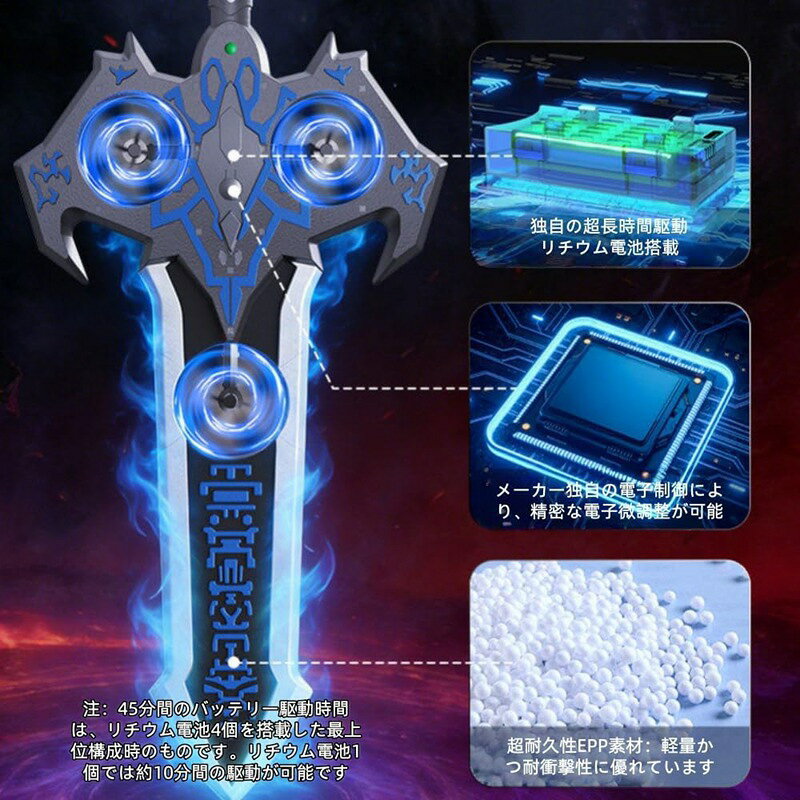 HIRO Online Shopの幻御仙剣 ジェスチャー制御ドローン 光る飛行剣 リモコンで飛ぶ剣 リモコンで飛ぶ剣 手振り検知飛行 ホバリング機能 3D回転 屋内プレイ用 誕生日プレゼント ホリデーギフト｜アングル2