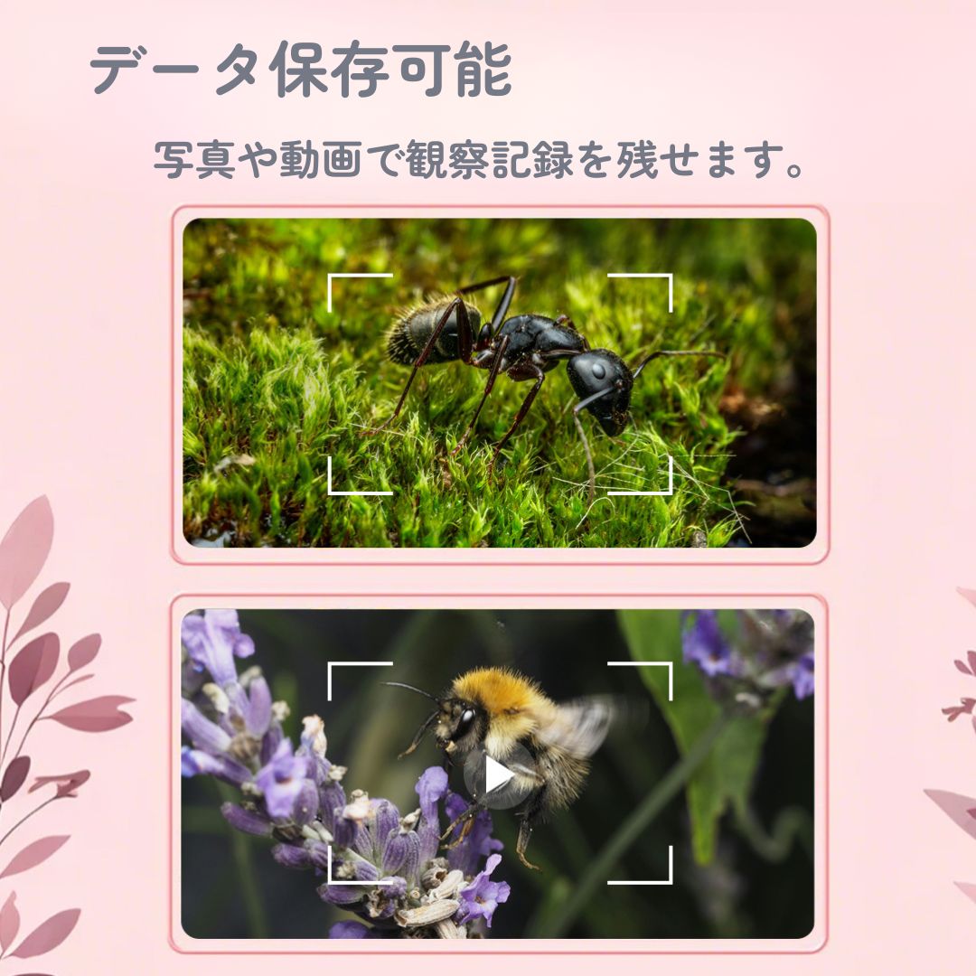 HIRO Online Shopのデジタルハンディ顕微鏡 リトルーぺ 顕微鏡カメラ 顕微鏡小学生 用 電子顕微鏡 虫眼鏡 子供 キッズ ハンディ 小学生 充電式 顕微鏡カメラ 観察 カメラ 自由研究 夏休み 観察 顕微鏡 デジタル プレゼント 子供用 ルーペ｜アングル3