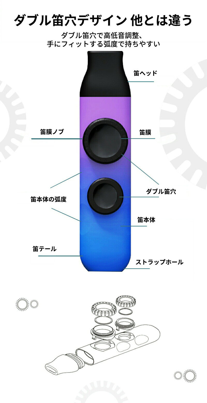 HIRO Online Shopのカズー 楽器 ストラップ付 吹くだけ 楽しい 軽量 良い音 簡単 カズー楽器 音楽玩具 プレゼント かわいい 初心者 子ども 大人 パーティー 文化祭 イベント ポータブル ホイッスル 楽器ギフト おもちゃ｜アングル3