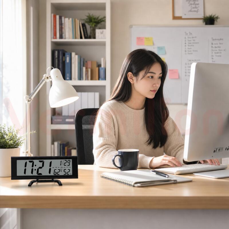 デジタル時計 おしゃれ 電波時計 置き時計 目覚まし時計 デジタル 置時計 北欧 見やすい 文字大きい バックライト機能 カレンダー 日付 アラーム スヌーズ機能 新生活 母の日 父の日 プレゼント 誕生日 就職祝い 入学入園 寝室 インテリア コンパクト hiroshop-10024472 HIRO Online Shop サンプル画像3