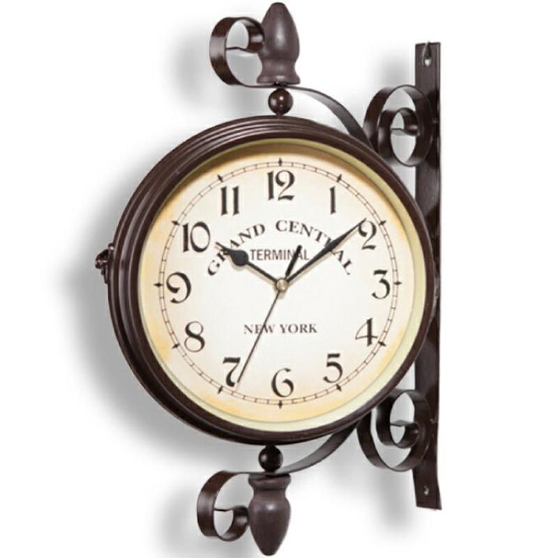 掛け時計 オシャレ 壁掛け時計 北欧 おしゃれ 静音 両面 壁掛け 時計 壁 見やすい クラシック レトロ ヨーロピアン アンティーク 調 ウォールロック