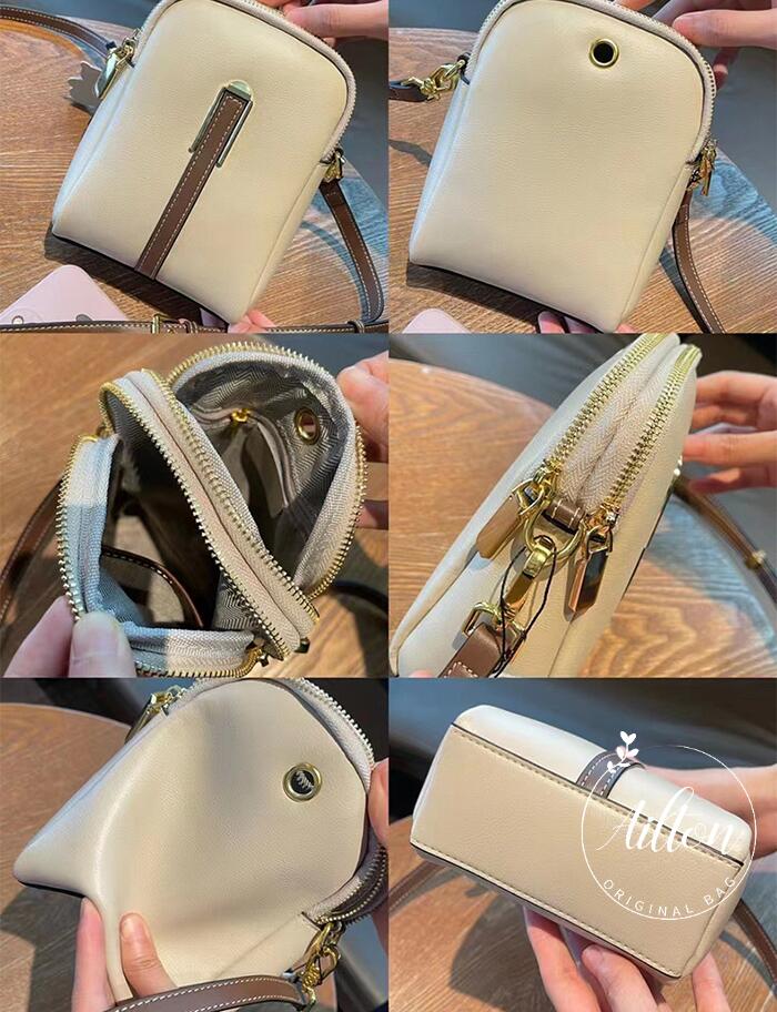 ショルダーバッグ 本革 スマホバッグ 携帯バッグ レディース ミニショルダーバッグ 仕切り ダブルジッパー コンパクト 肩掛け hiroyuki430504-10000339 ailton サンプル画像3