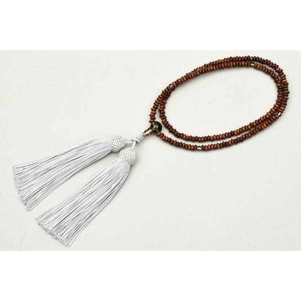 片手念珠・略式数珠栴檀本茶水晶女性...