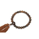 片手念珠・略式数珠 虎檀 素挽き 磨き 男性用