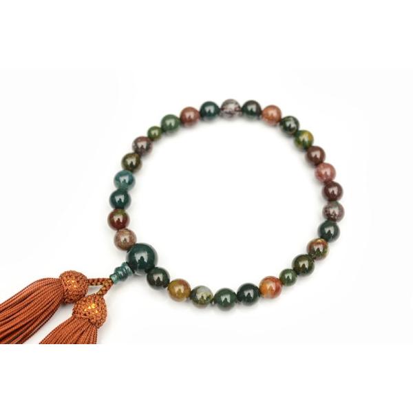 片手念珠・略式数珠 五色瑪瑙 メノー 男性用