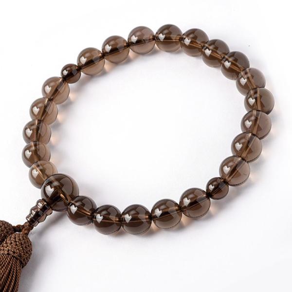 片手念珠・略式数珠茶水晶男性用22玉