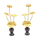 常花 ミニ 仏具 常花蓮華 金蓮華 豆常花 仏具 常花蓮華3.5号5本立て 真鍮製華鋲付き(3)