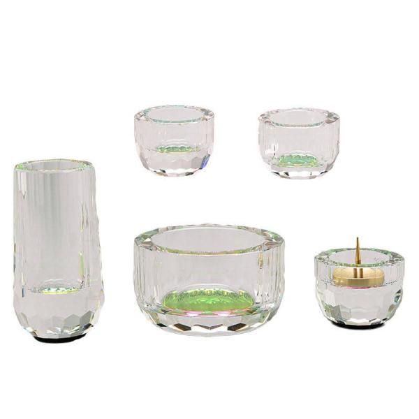 仏具セット クリスタル 虹 5具足 仏具 セット モダン かわいい おしゃれ モダン仏壇 ミニ 香炉 花立 花..
