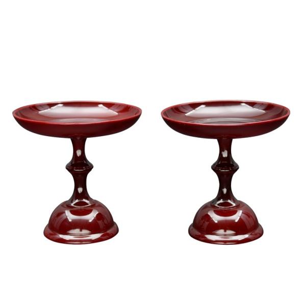 仏具 高坏 高月 PC 中京型 溜色 1対 2個入り 3寸 3.5寸 4寸 4.5寸