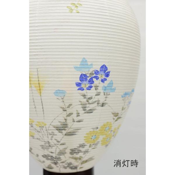 盆提灯 盆ちょうちん 下げ提灯 岐阜提灯 鳳琳 萩に桔梗 LEDスイッチ式電池灯 手描き 行灯 初盆 新盆 お盆 あんどん 岐阜提灯