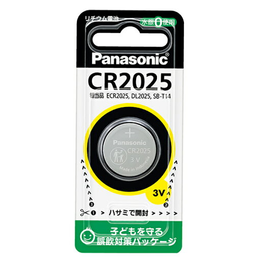 コイン形リチウム電池 Panasonic CR2025 水銀ゼロ使用 コイン形リチウム電池 Panasonic CR2025 水銀ゼロ使用