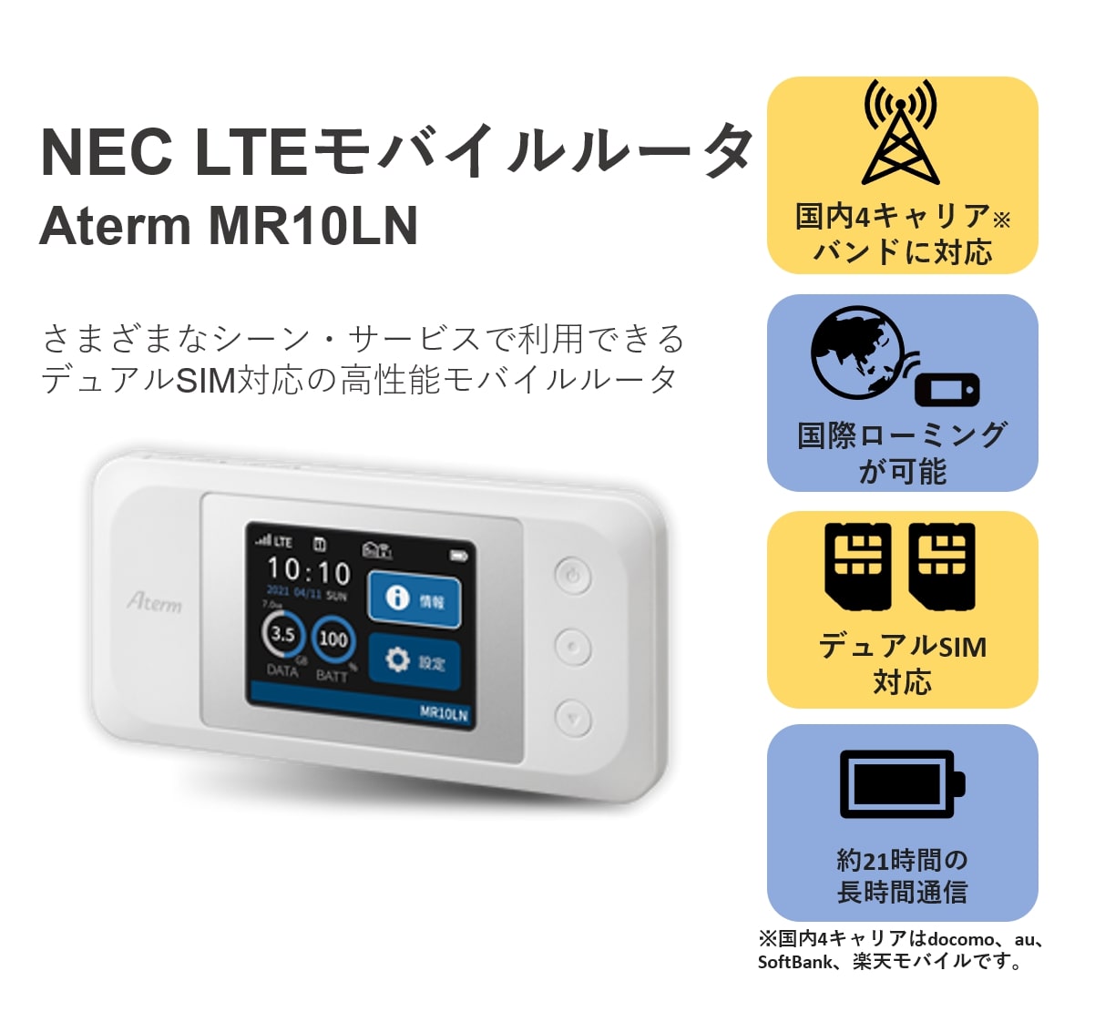 NECץåȥեॺ LTE Х롼 Aterm MR10LN SW PA-MR10LN-SW