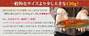 鹿児島県産 うなぎ蒲焼　約130g×5尾入り 有頭 送料無料 うなぎ ウナギ 鰻 蒲焼き 国産 土用丑の日 食べ物 食品 お礼 ギフト お取り寄せグルメ