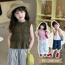 \10%OFFクーポン使用で2052円/ベビー服 子供服 ブラウス シャツ メロウ加工 トップス ノースリーブ 女の子 ベビー キッズ 夏 夏服 涼しい 無地 ...