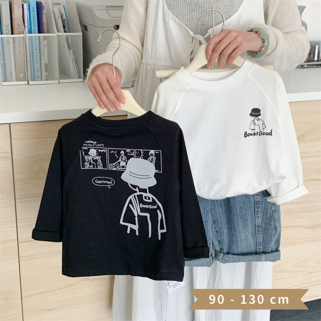 ベビー キッズ 長袖 Tシャツ 韓国子供服 英字プリント 男の子 女の子 カジュアル トップス 綿 コットン 通園 通学 保育園 おしゃれ シンプル モノトーン 春 秋 冬 白 黒 人気 90 100 110 120 130