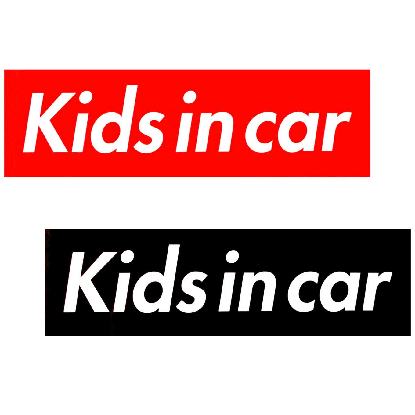 カーマグネット Kids in car 箱枠 (赤/