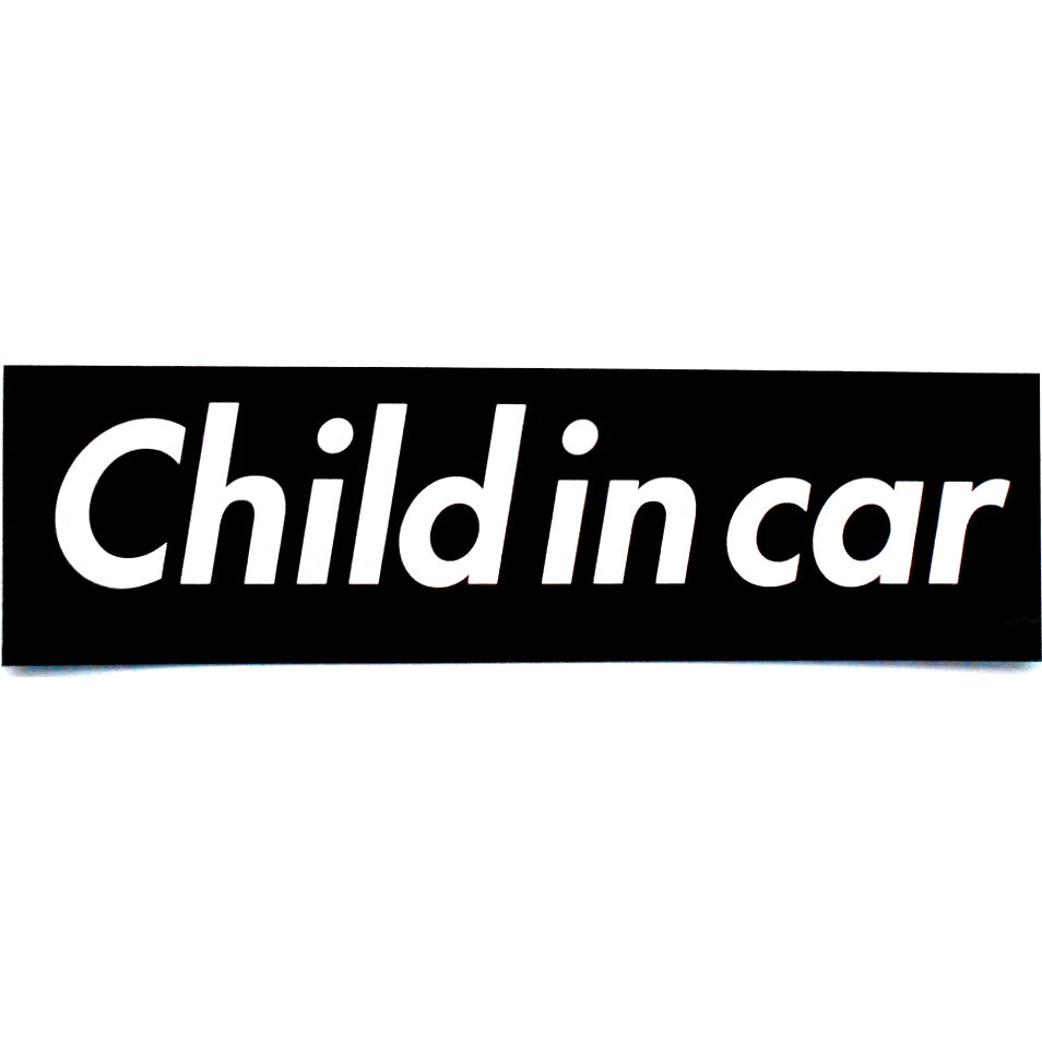 カーステッカー Child in car 箱枠 黒