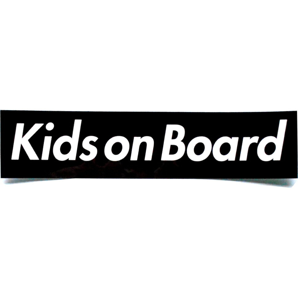 カーステッカー Kids on Board 箱枠 黒