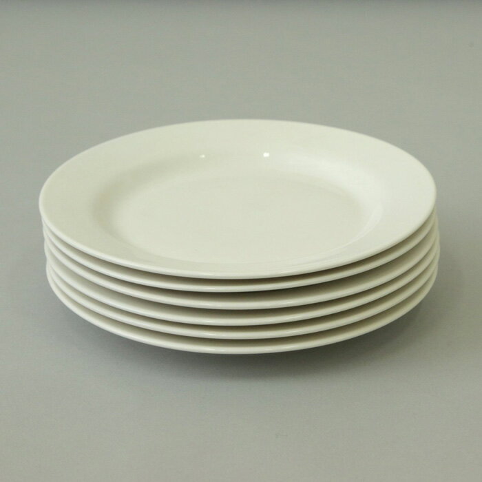【訳あり】リム プレート 白 7.5インチ 6枚セット 業務用 食器 丸皿 _XH1426-6