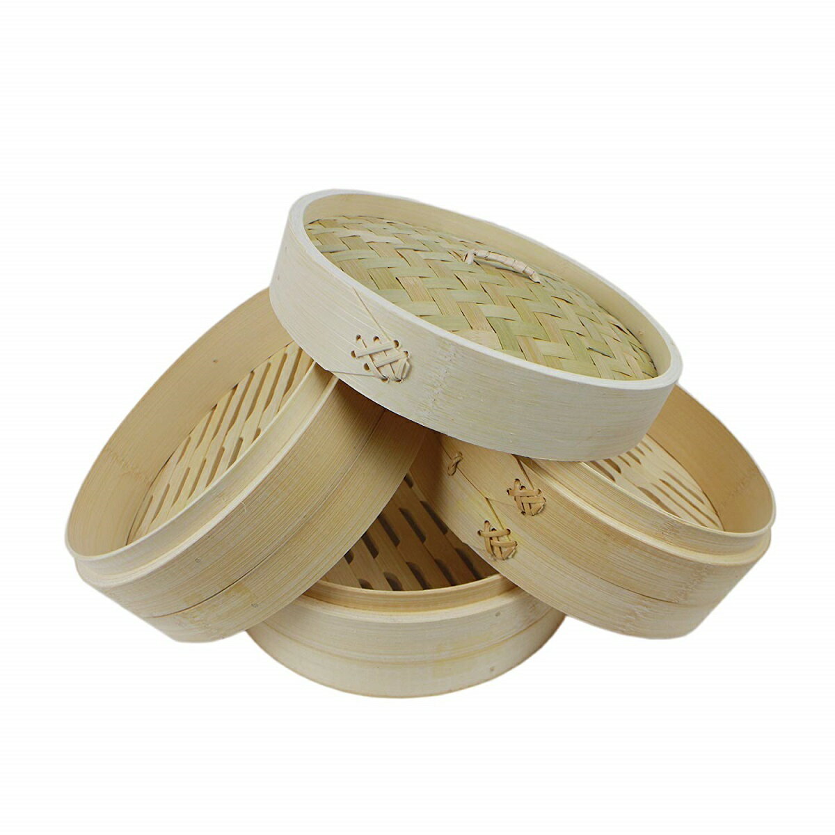 竹セイロ 本体・蓋 3個セット (15cm（本体3個・蓋1個）セット)_FH85030506