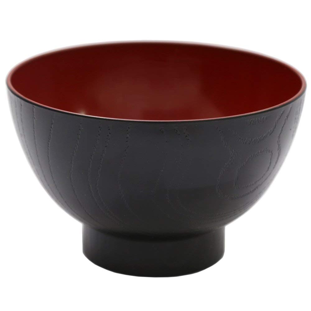 Rakuten - 日本製食器 木目 大汁椀 洗浄機対応 黒内朱 _TK046099