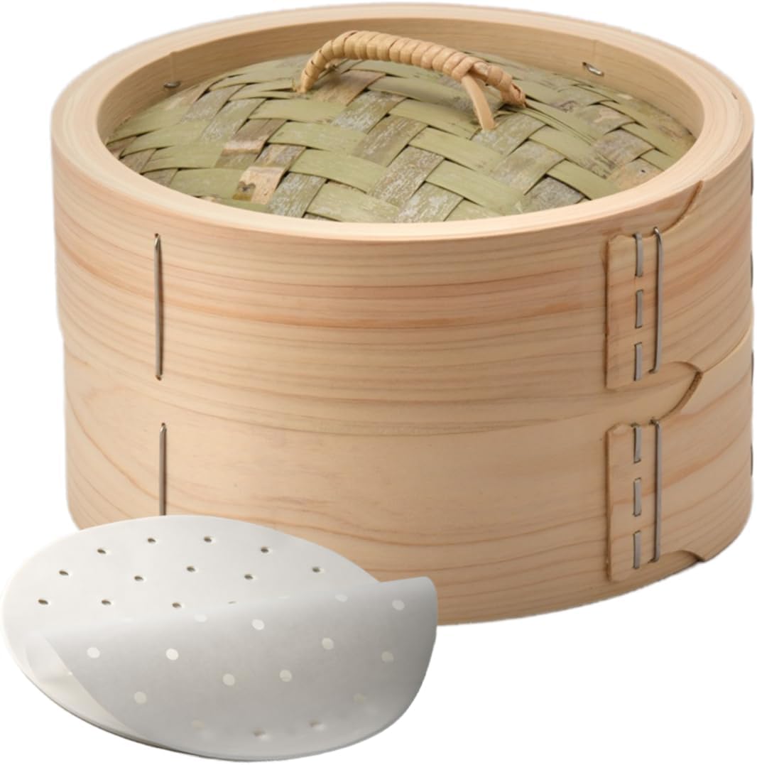ハイスト 檜蒸篭 ひのき セイロ 24cm セイロ専用シート20枚付き 蒸篭 ヒノキ せいろ 蒸し器のサムネイル