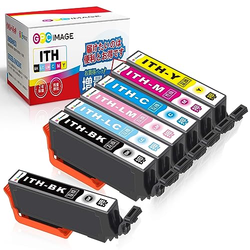 GPC Image イチョウ 互換インクカートリッジ ITH-6CL 6色パック+ ITH-BK (計7本) 増量タイプ エプソン(Epson)用 ITH イチョウ インク E..