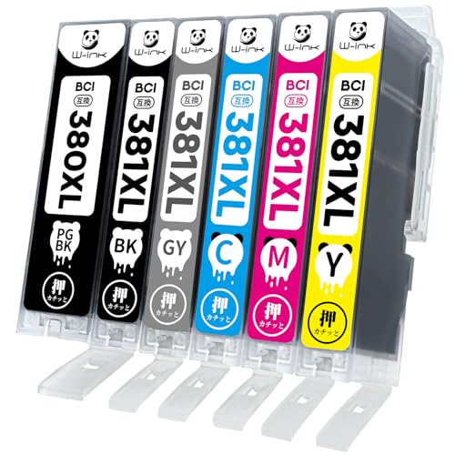 W-inkCanon用 キャノン BCI-381 BCI-380 インクカートリッジ 互換 インク 6色セット BCI-381XL+380XL/6MP 増量/残量表示/個別包装/2年保証 対応機種:Canon PIXUS TS8130 TS...