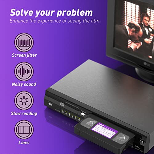 YHDD VCR ヘッドクリーナーテープ VHS/VCR ビデオプレーヤー用 ドライタイプ 再利...